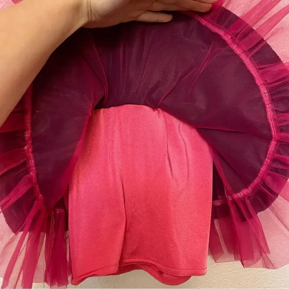 Kelle dance lyrical jazz costume biketard hit pink striped LIMELIGHT 8169 MC